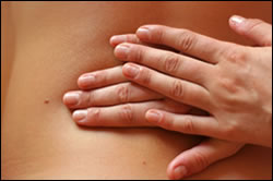 hands on lower back