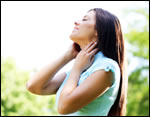 woman relaxing outside